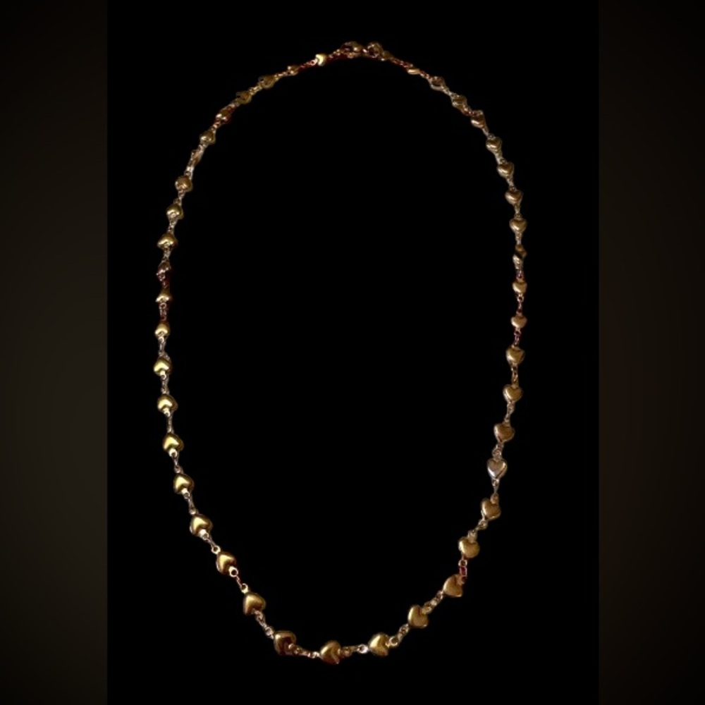 ✨ Milor Rose Gold-Tone Heart Link Necklace – Stainless Steel ✨ - Picture 4 of 6